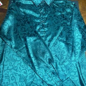 Green silky Dress shirt
